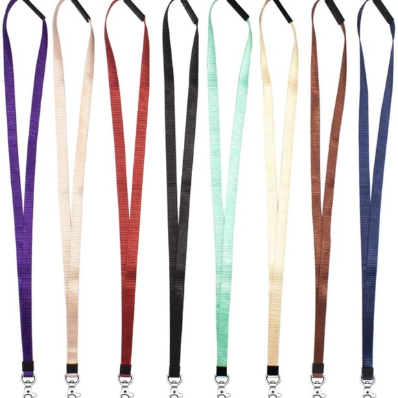 8 Pack Multi-Color Nylon Breakaway Lanyard Strap with Metal J-Hook - Picture 8 of 8
